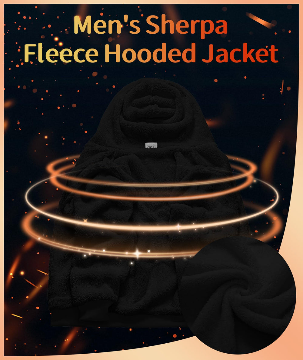 JACKETOWN men's fleece hoodie back view emphasizes thick outer and cozy interior warmth