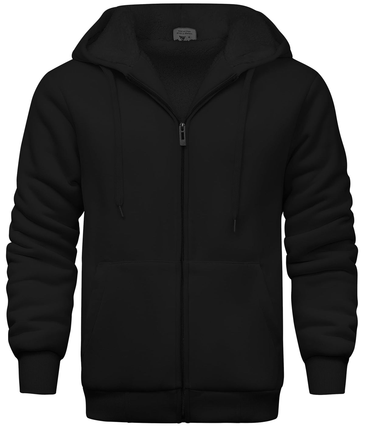 JACKETOWN men's fleece hoodie front view showing warmth for cold commutes