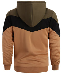JACKETOWN men's zip-up hoodie back view emphasizes full warmth retention during cold days.