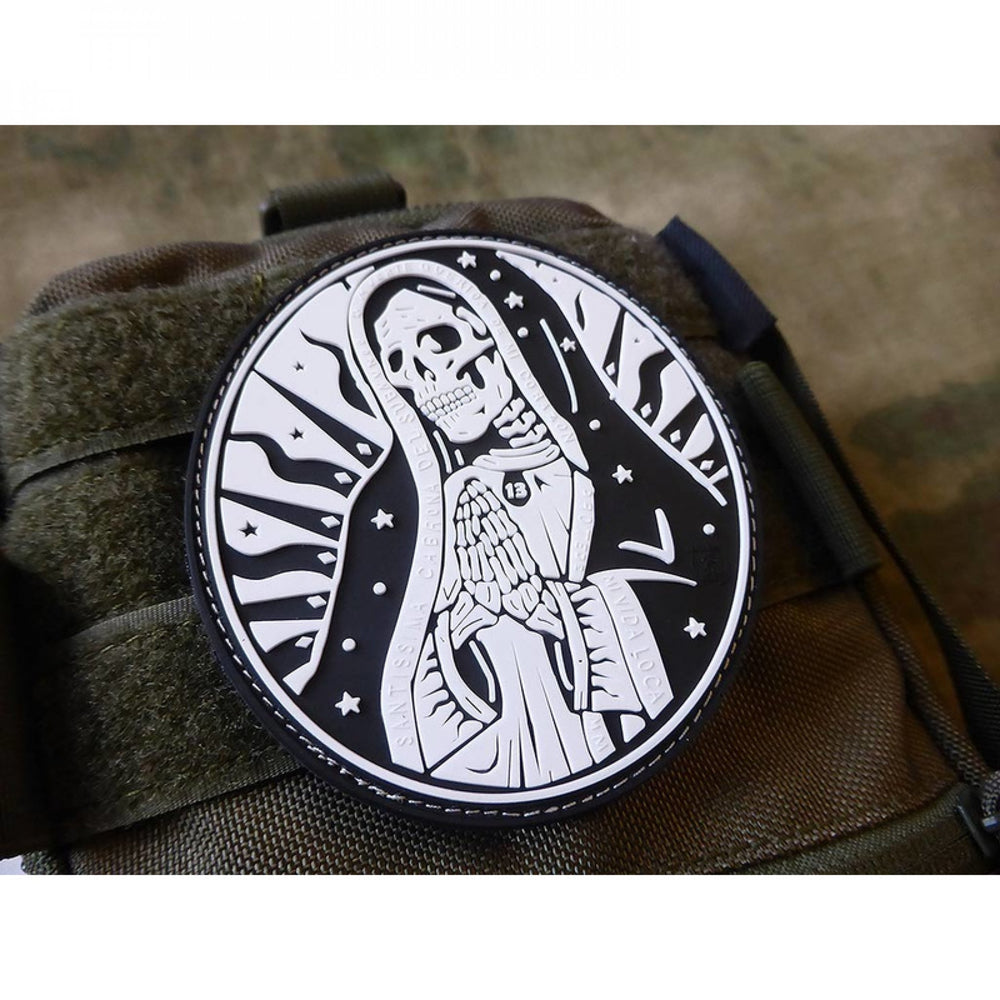 Jackets To Go JTG Santa Muerte patch stitched edge for durable wear