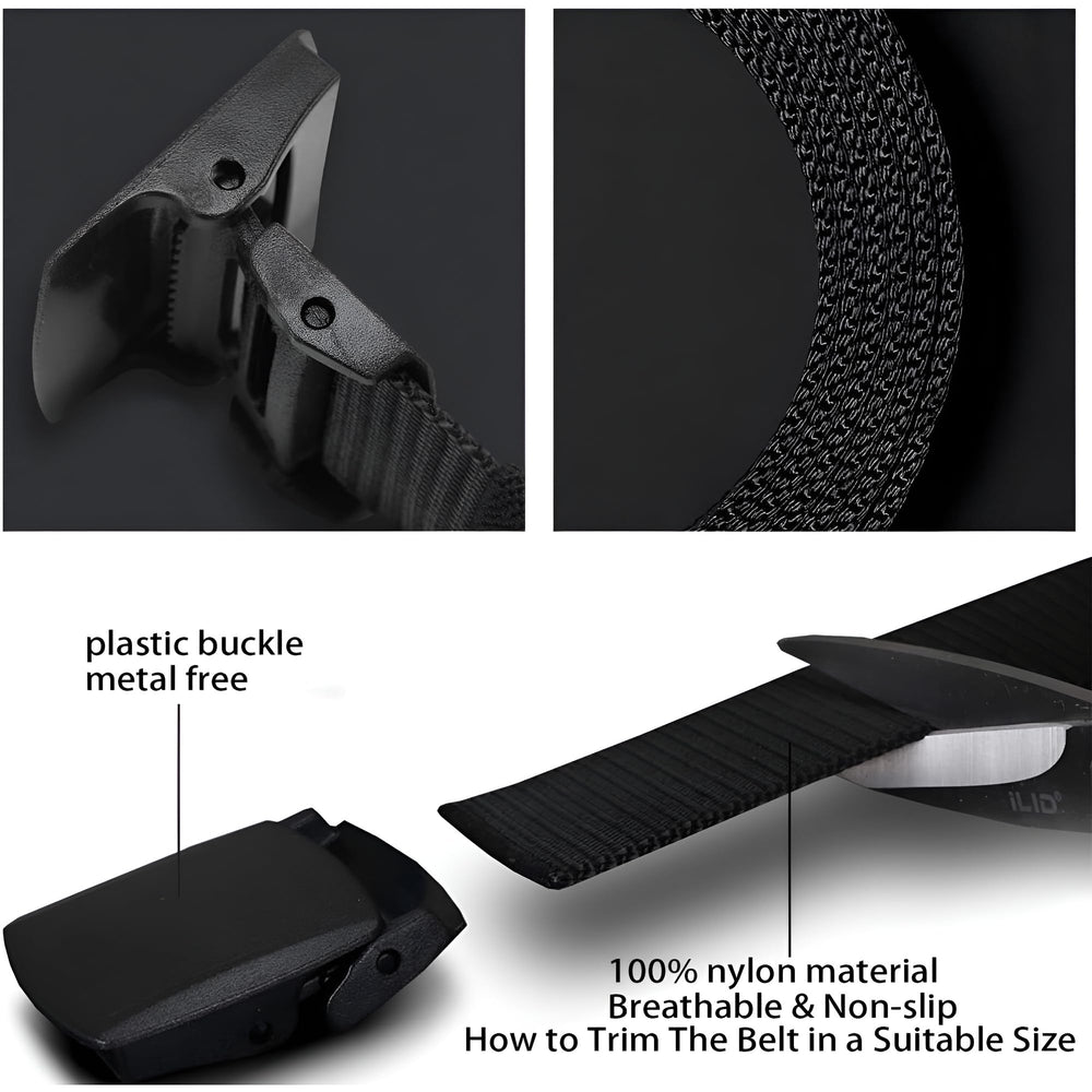 JacobsParts adjustable holeless belt with removable buckle for a custom fit