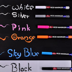 Assorted colors from JADRAK Rod Marker Kit highlighting 8 colors