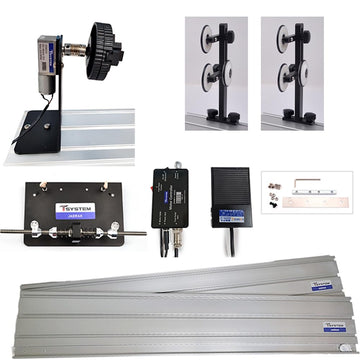 JADRAK T-System foot pedal in action enabling hands-free wrapping workflow for precision