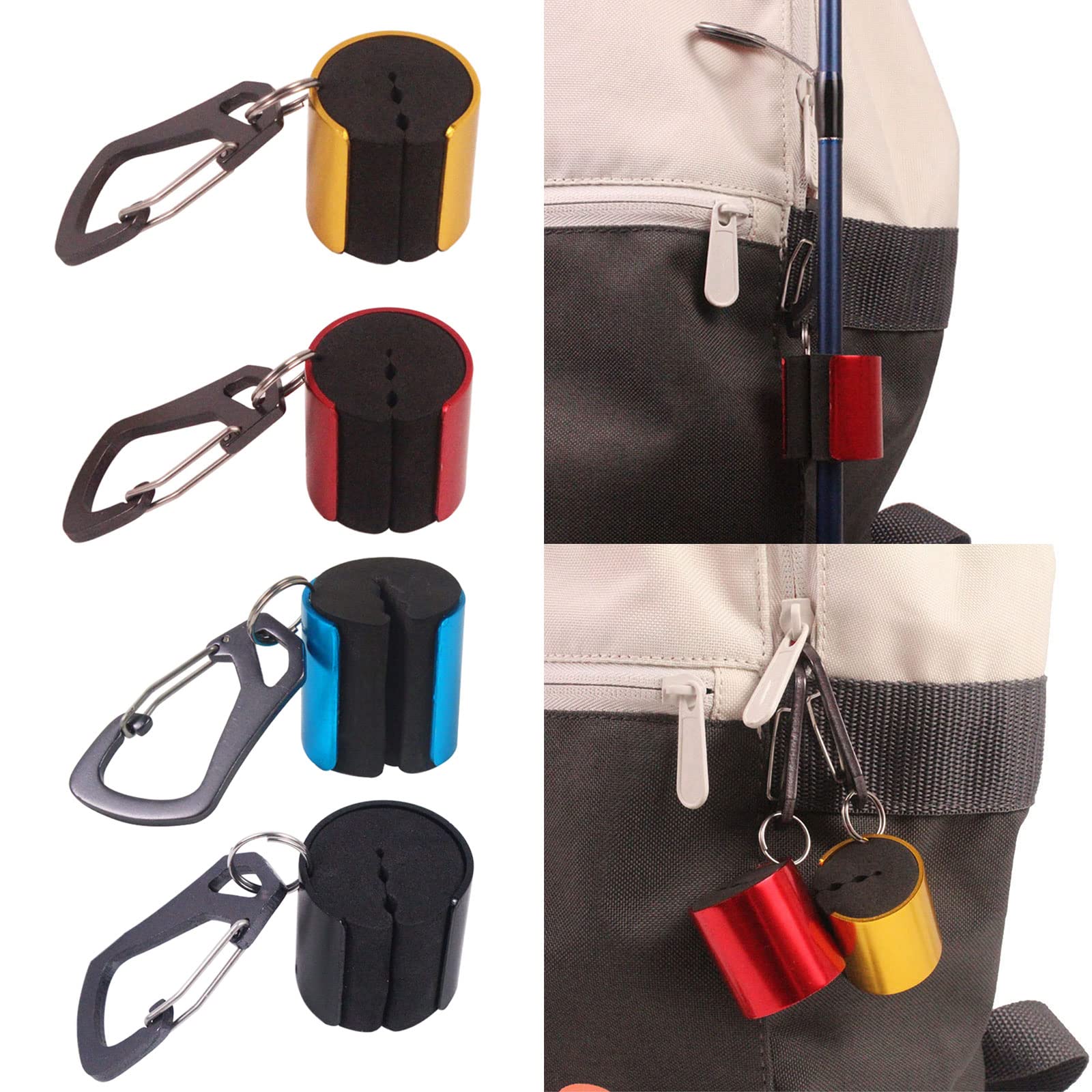 JAGTRADE rod holder with keychain hangs securely on gear.
