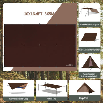 JAICOM tarp ground pegs enable secure staking in windy sites.