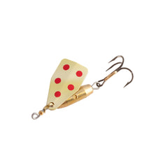 Jake's Lures Spin 1/6oz Gold-Red in-water action showing smooth blade motion