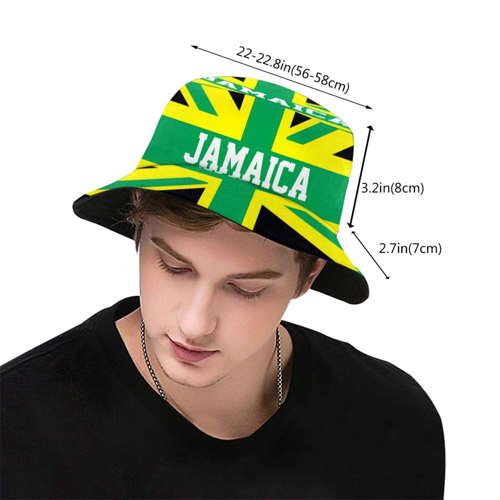 Close-up of polyester twill fabric on Jamaica bucket hat