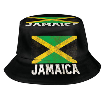 Jamaica flag bucket hat front view