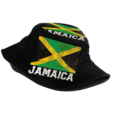 Packable Jamaica flag sun hat side view