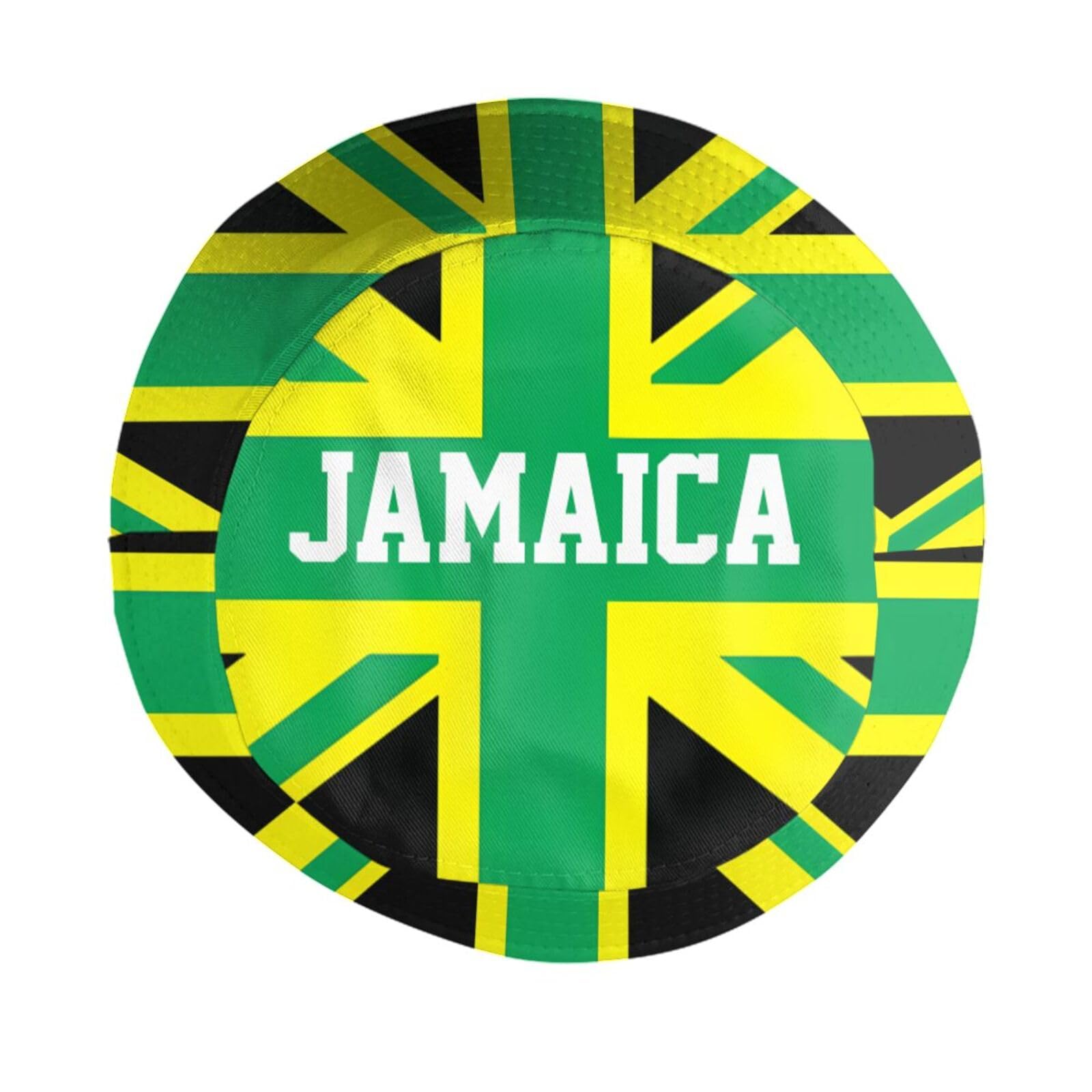 Packable Jamaica flag bucket hat in travel-friendly design