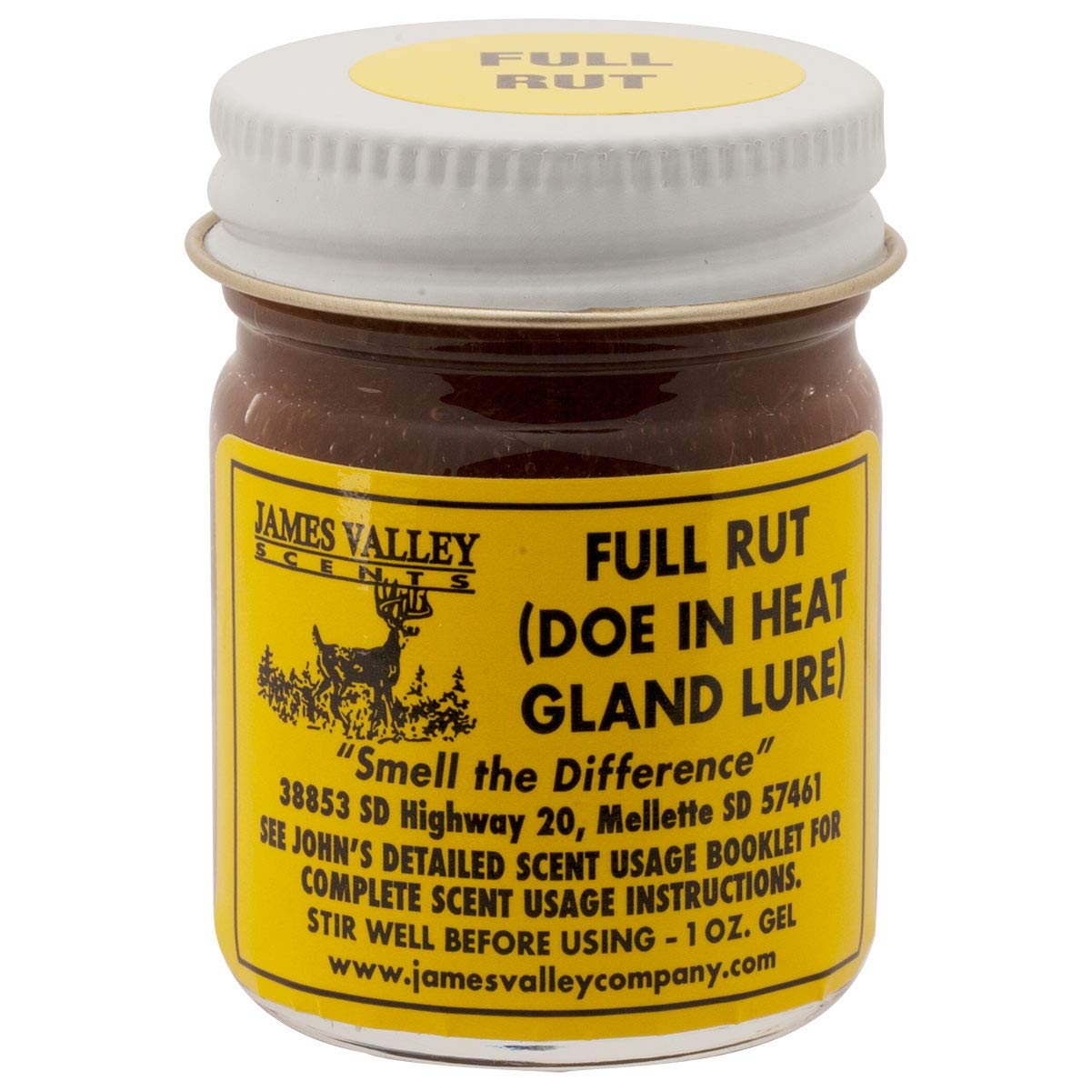 James Valley Full Rut gel lure for doe in heat attracts deer in all weather