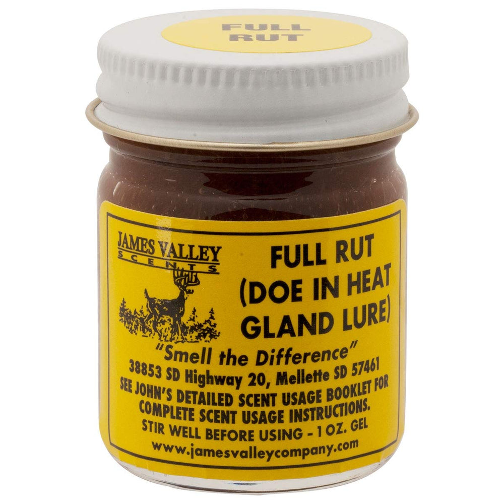 James Valley Full Rut gel lure for doe in heat attracts deer in all weather