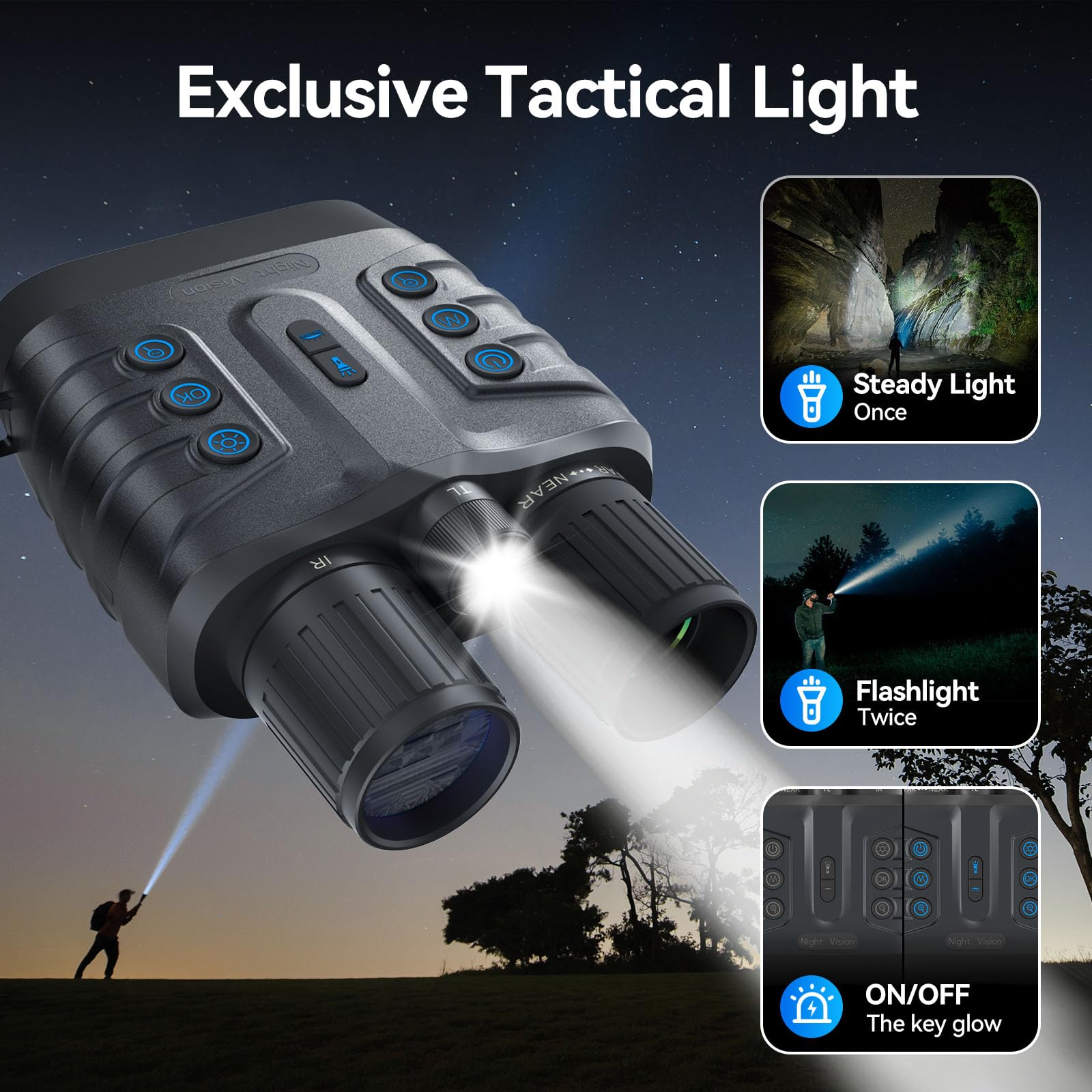 JAMIZY night vision goggles IP65 durability withstands rain and dust.