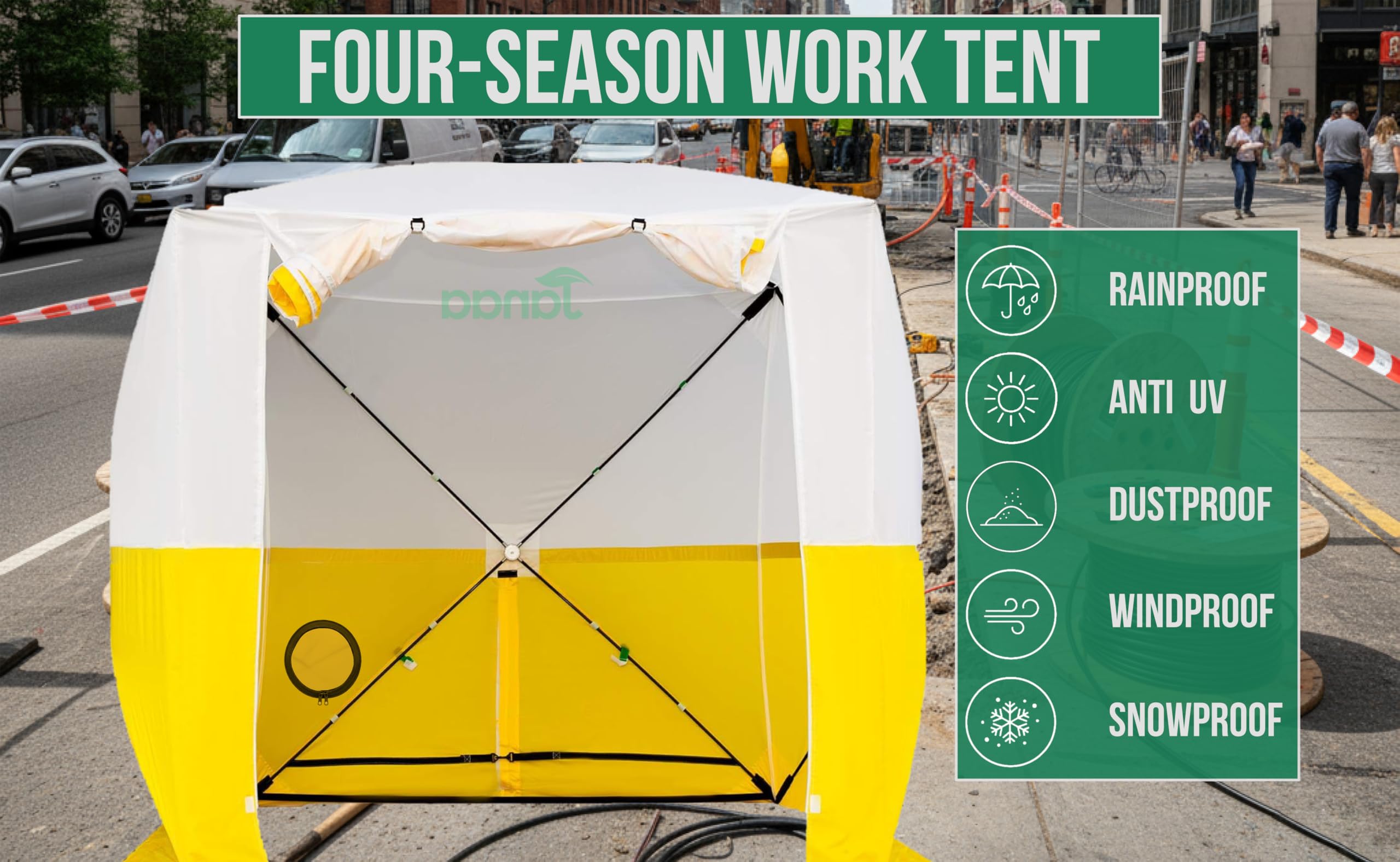 JAX3 12mm fiberglass poles illustrate sturdy frame in wind