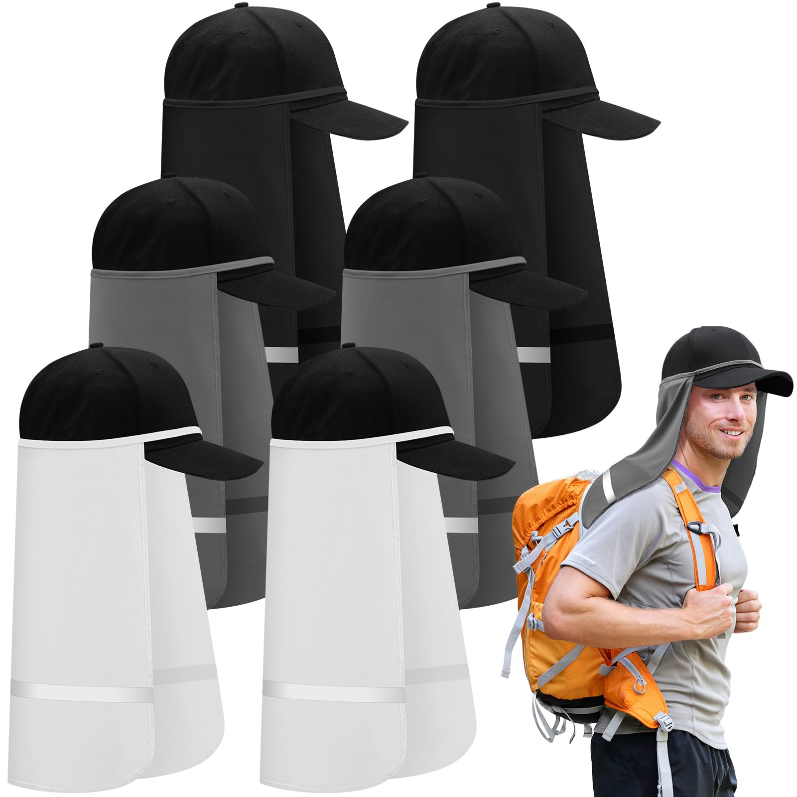 Six-pack Janmercy neck protection set in black