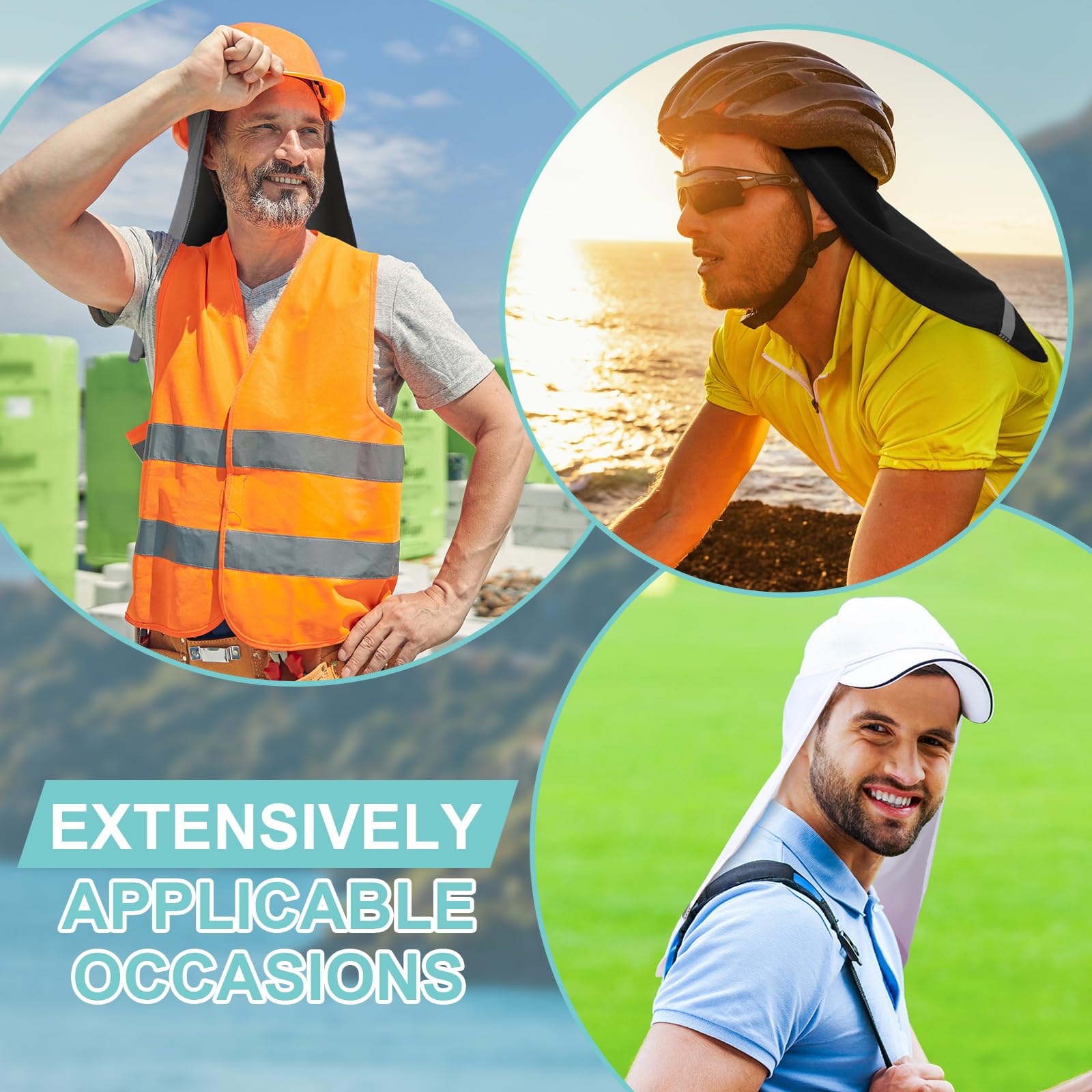 Blue neck sun protection cover by Janmercy