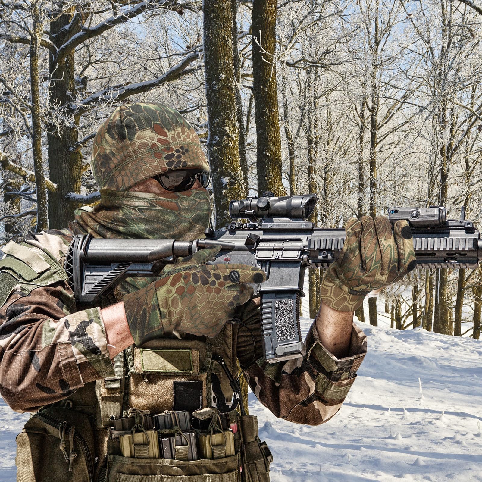 Janmercy camouflage gloves feature anti-slip silicone grip for secure handling