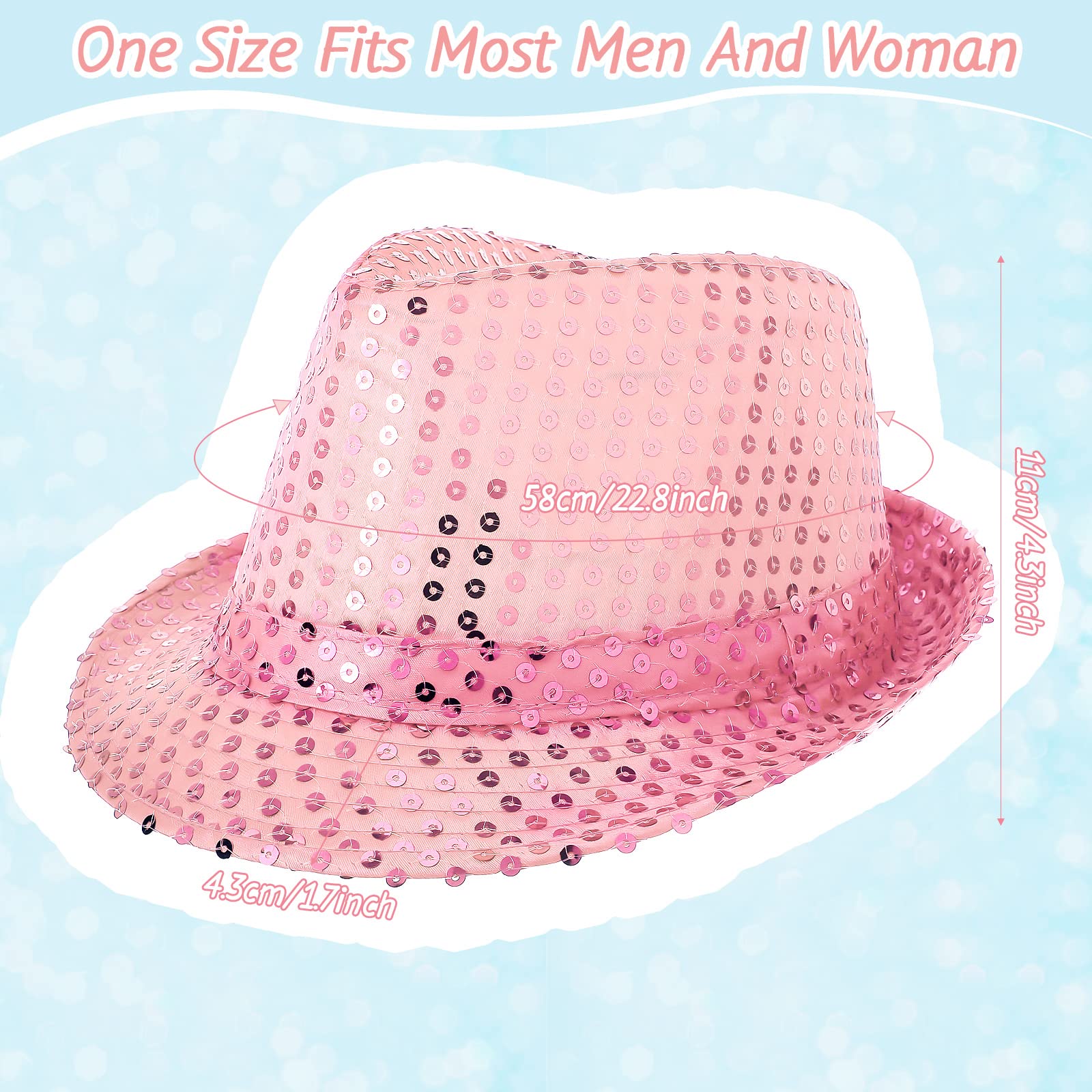 Janmercy sequin hat closeup sequin detail showcases glittery texture for eye-catching costumes.