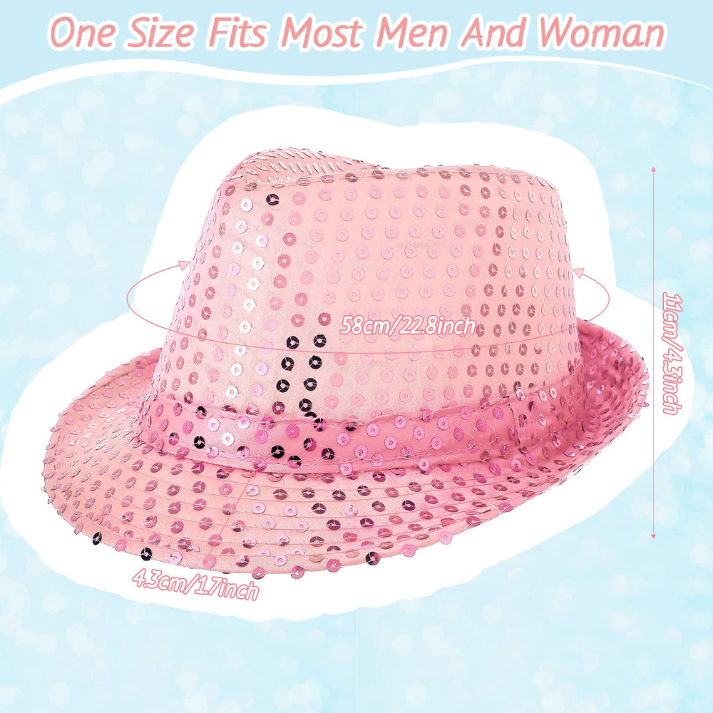 Janmercy sequin hat closeup sequin detail showcases glittery texture for eye-catching costumes.