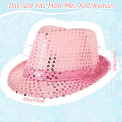 Janmercy sequin hat closeup sequin detail showcases glittery texture for eye-catching costumes.