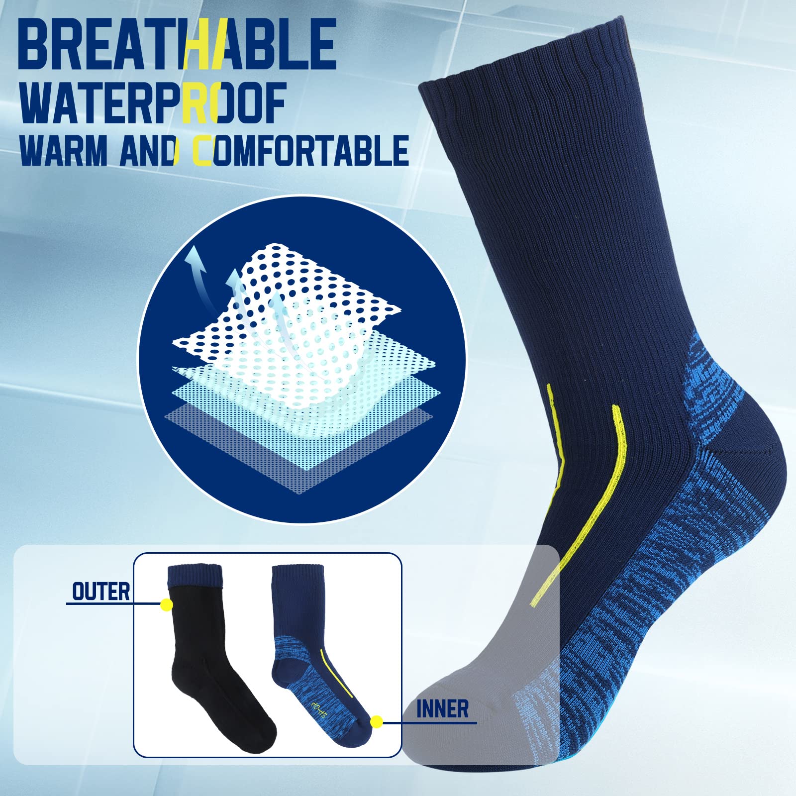 Janmercy unisex elastic-knit socks demonstrate flexible fit for men and women