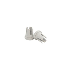 Janome spool holder secures the spool on a horizontal stand to prevent tangling.