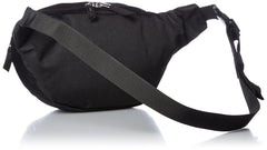 JanSport Fifth Avenue 2L lumbar pack in black, side view, ready for light travel and organization.