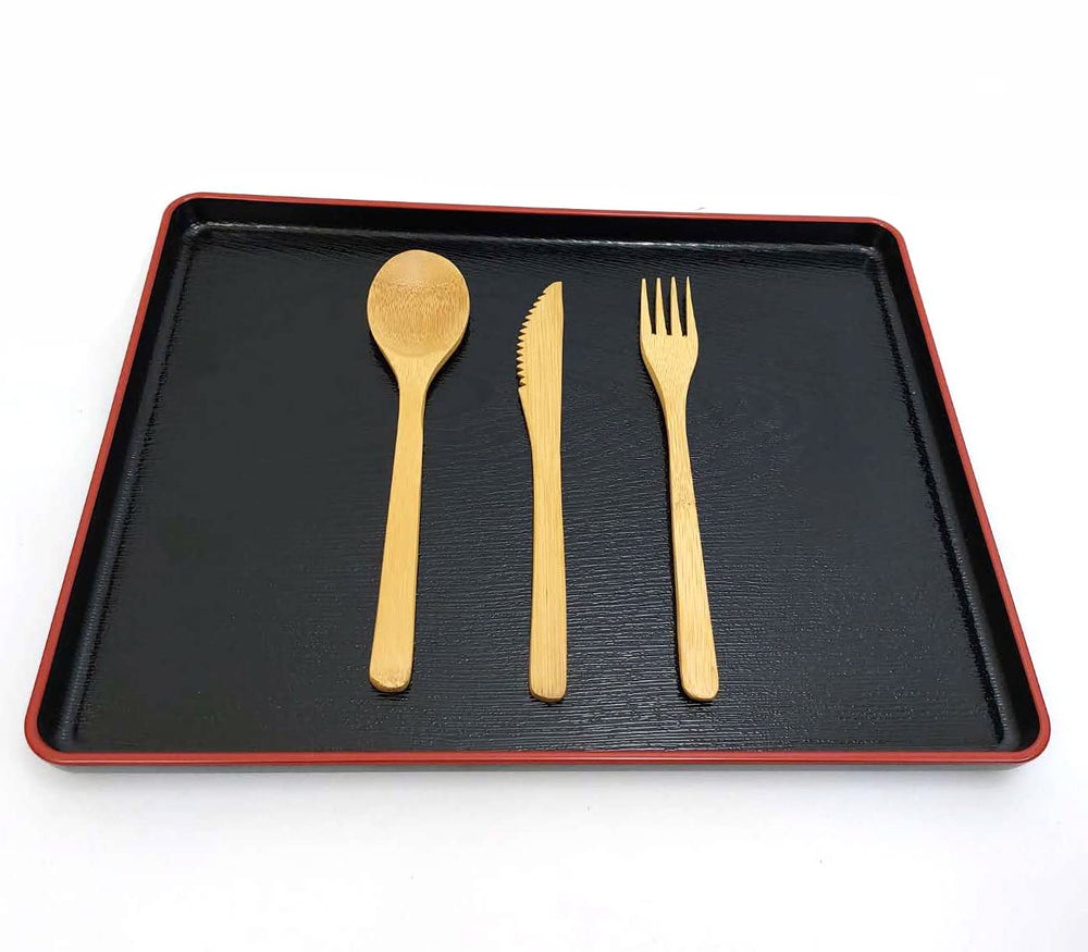 JapanBargain bamboo utensils compact 8-inch length ideal for lunchboxes.