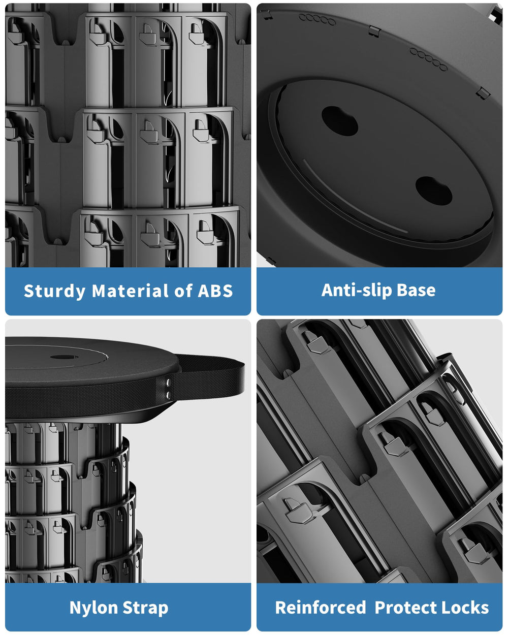 JarryStart 12-level height adjustable stool adapts to your height.