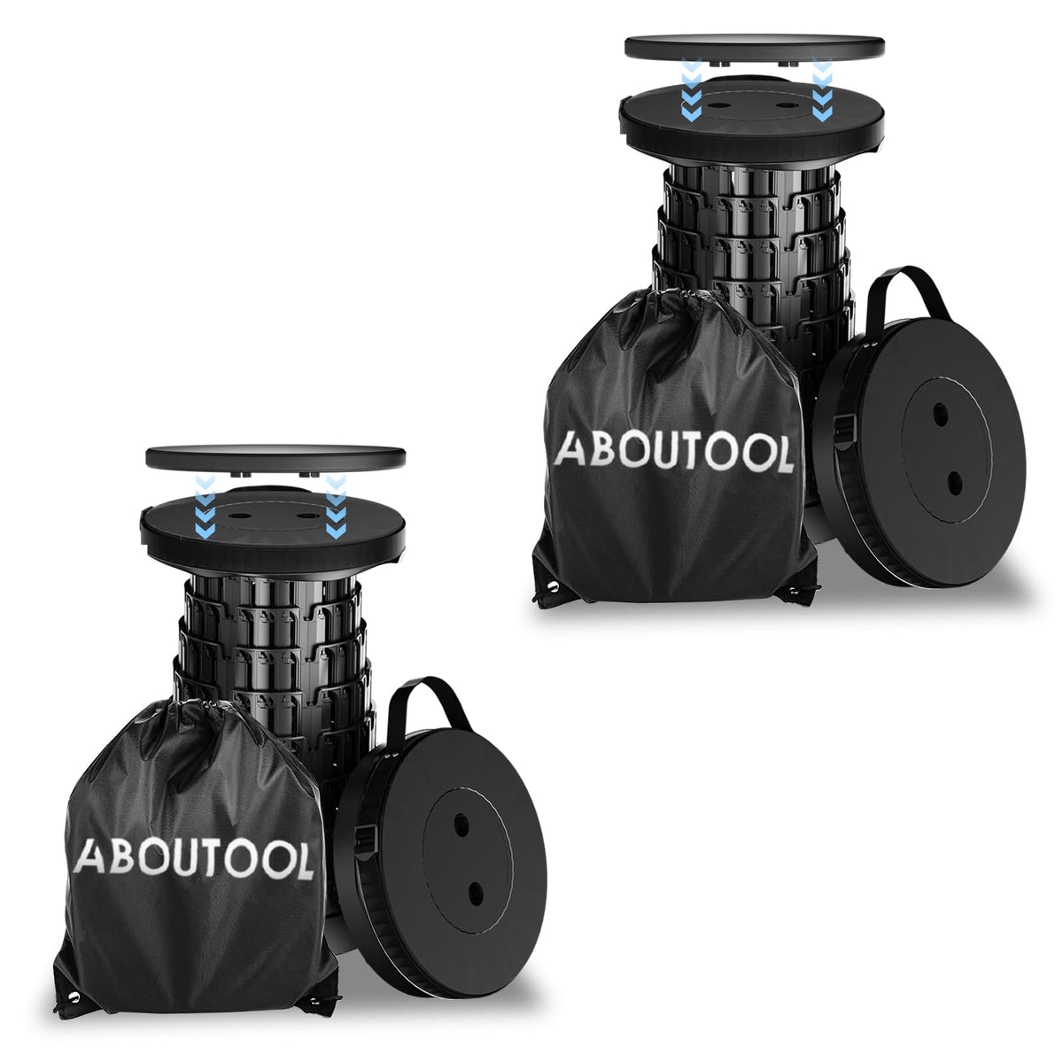 JarryStart collapsible stool with removable cushion offers camping comfort.
