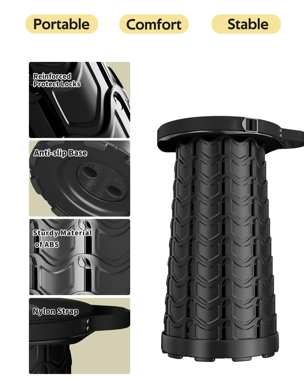 JarryStart non-slip-base-stability improves balance on rough terrain.