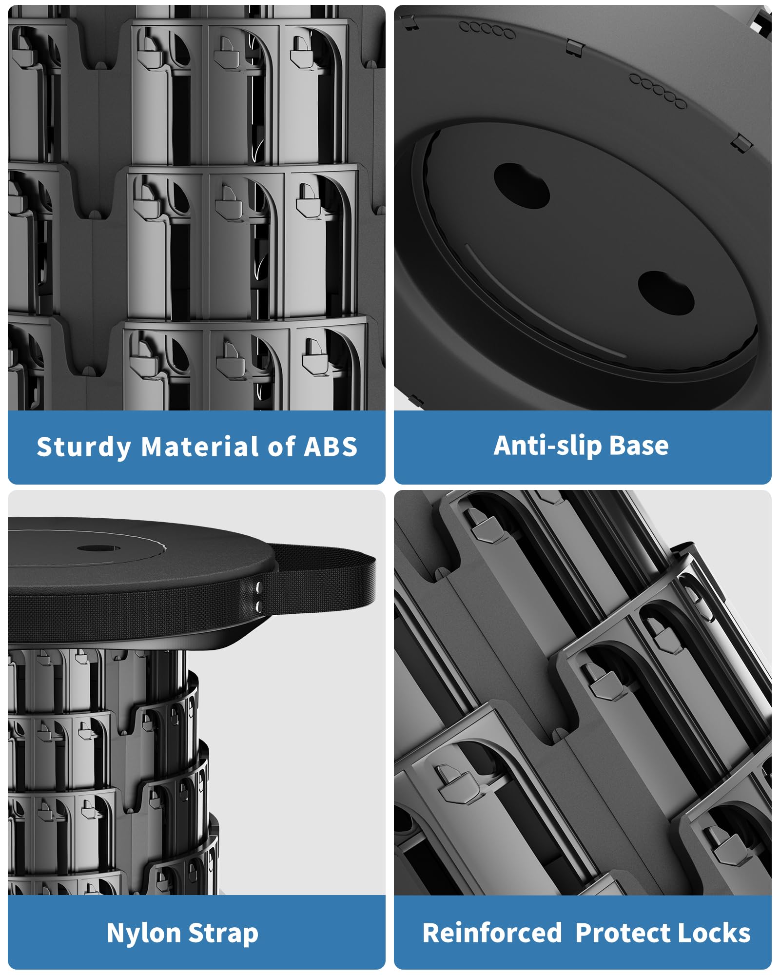 JarryStart stool folded compactly for easy carry and storage.