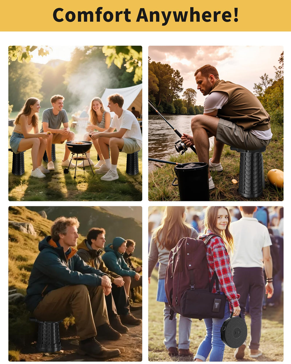 JarryStart versatile-stool-for-camping-hiking-fishing-bbq highlights multi-use convenience.