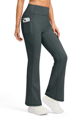 Jarvanv women's fleece-lined pants with pockets for secure storage during workouts.
