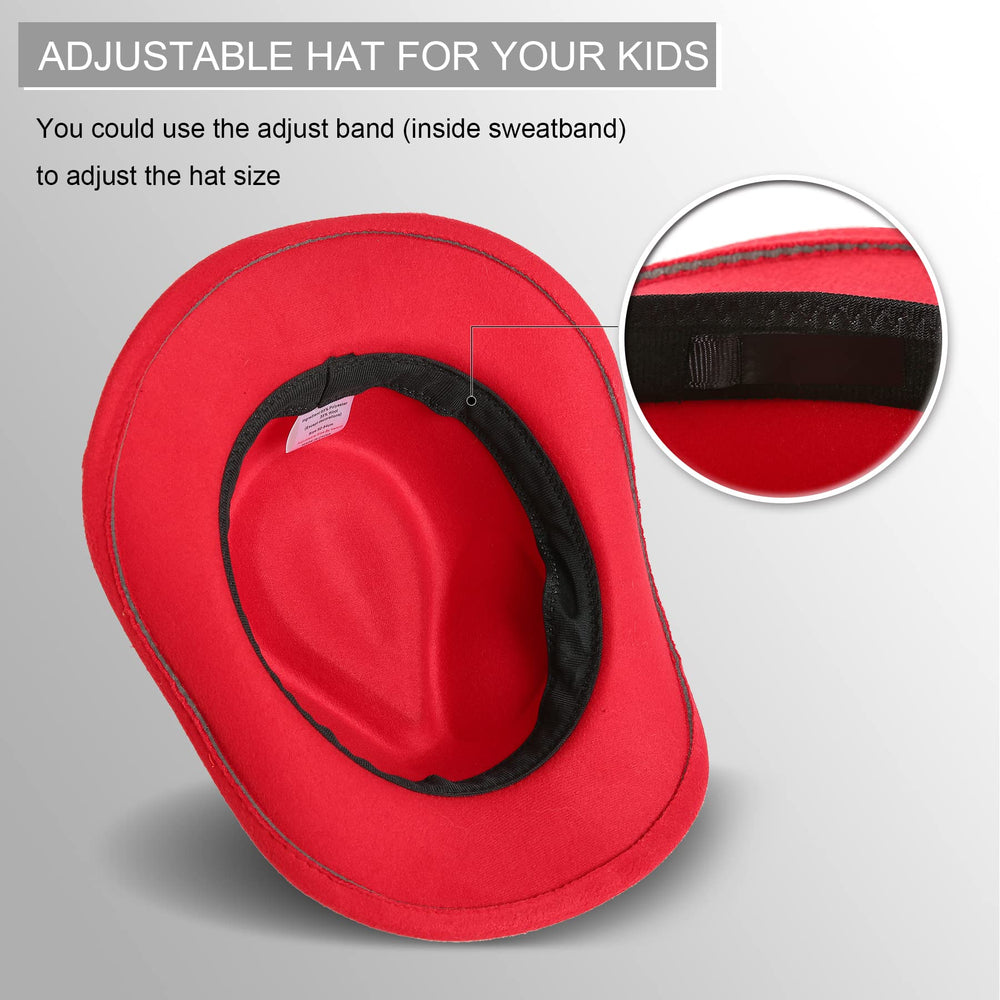 Jastore Kids Western Hat close-up shows soft felt texture and durable buckle detail.