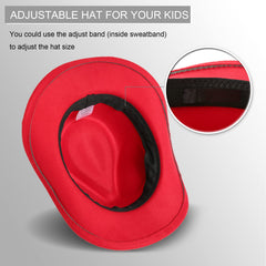 Jastore Kids Western Hat close-up shows soft felt texture and durable buckle detail.