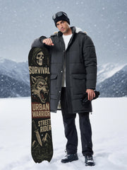 JAWERU hooded-detail fleece puffer jacket shows removable fur hood for versatile styling.