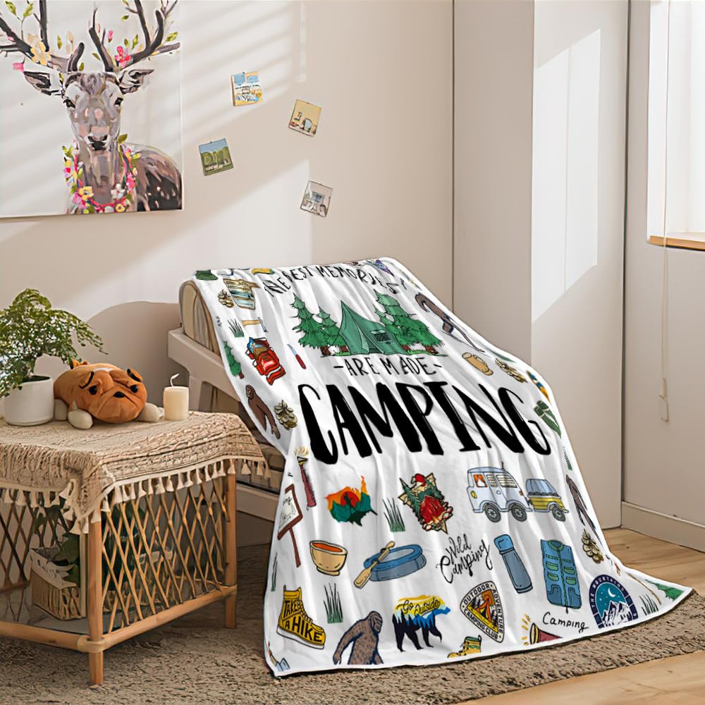 JAWO Bigfoot forest design closeup highlighting tents and mountains outdoors