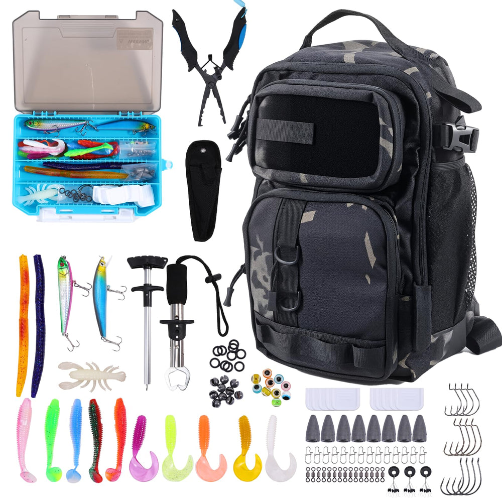Jaylene fishing backpack front view shows waterproof protection for all-day trips.