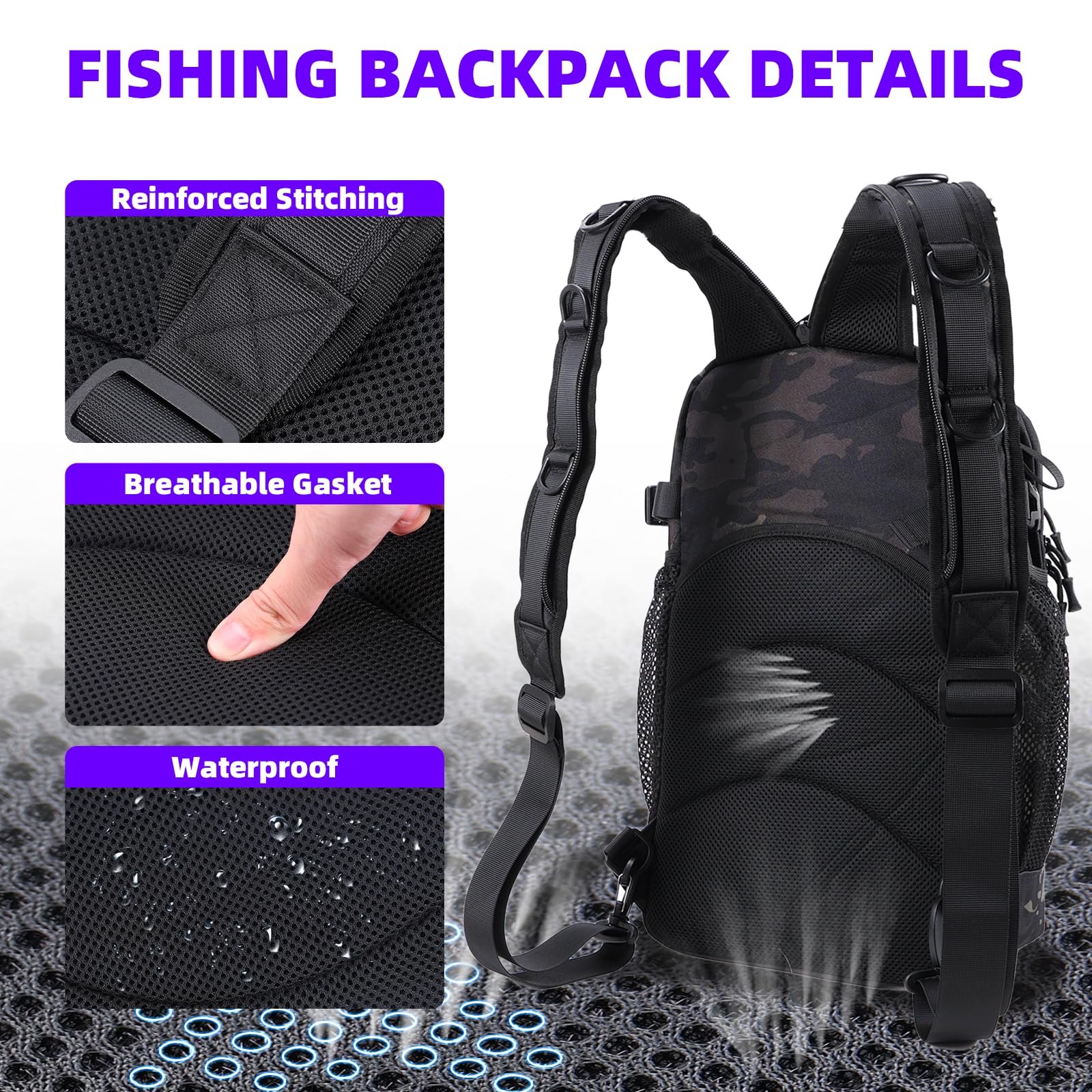 Jaylene gear-ready sling and backpack options support versatile outdoor activities.