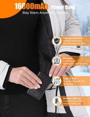 Jazvex battery detail highlights 16000mAh for extended warmth