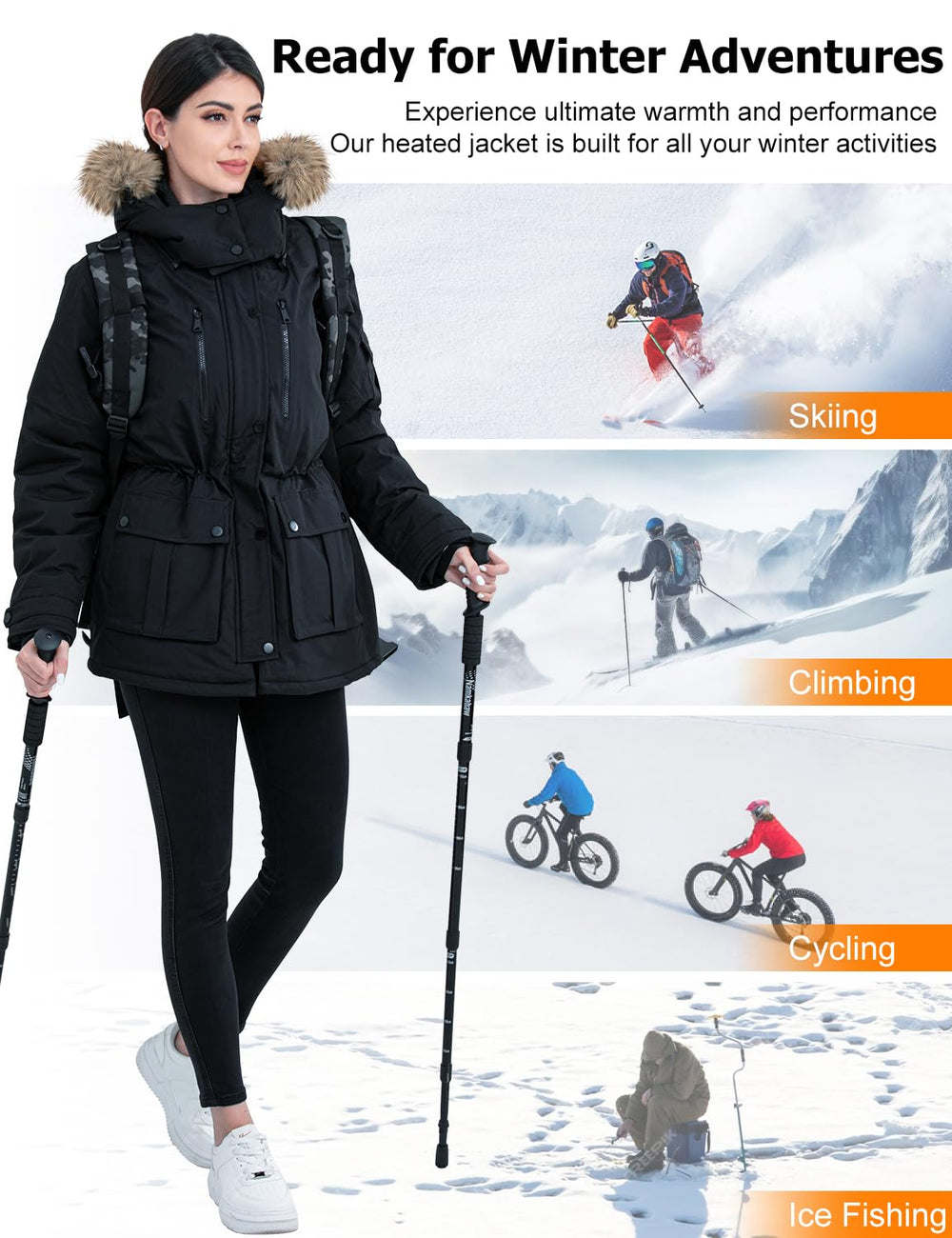 Jazvex women's heated jacket packaged as a warm gifting option.