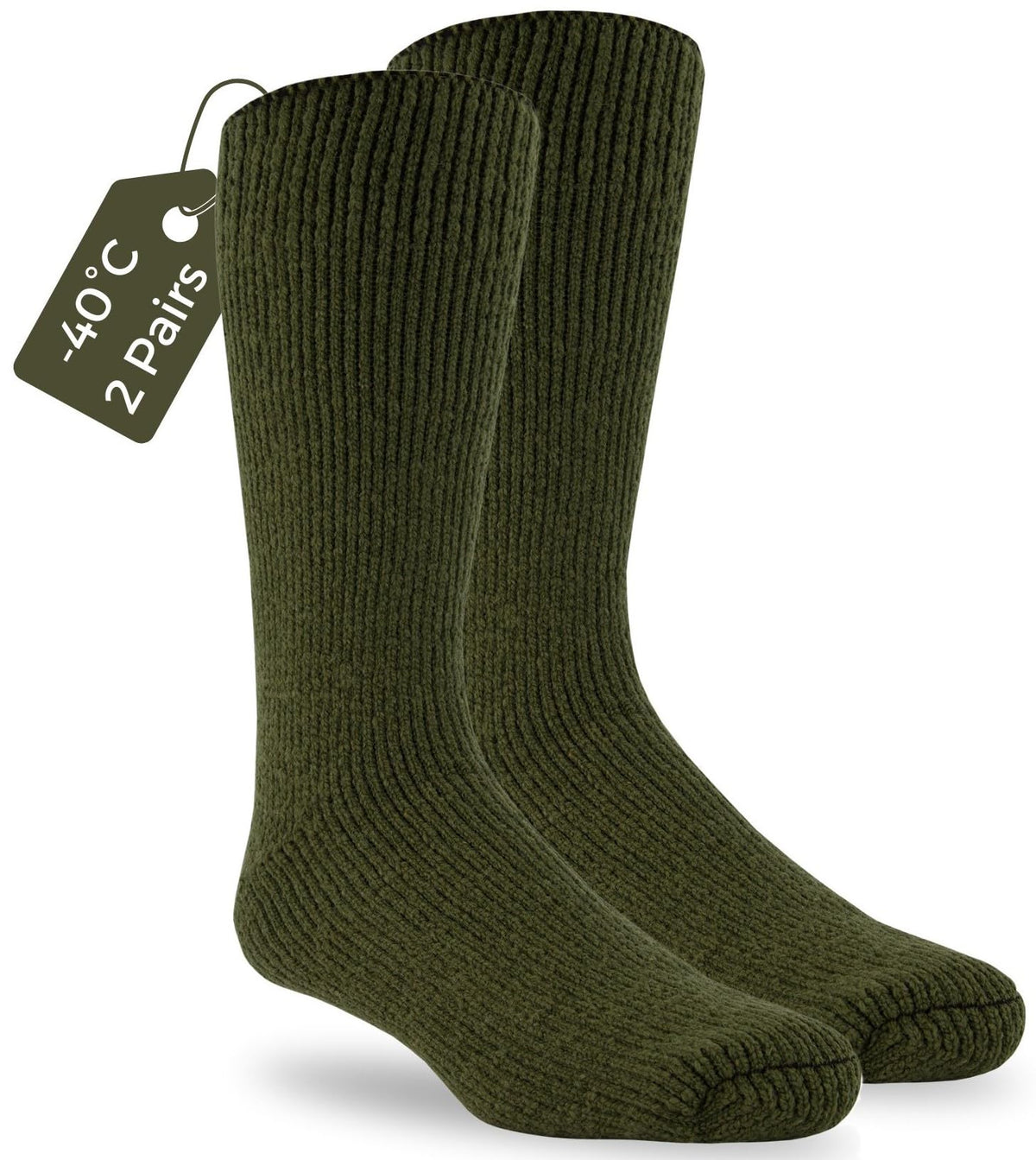 J.B. Field's 40 Below Arctic Trail socks pack front view for extreme cold warmth.