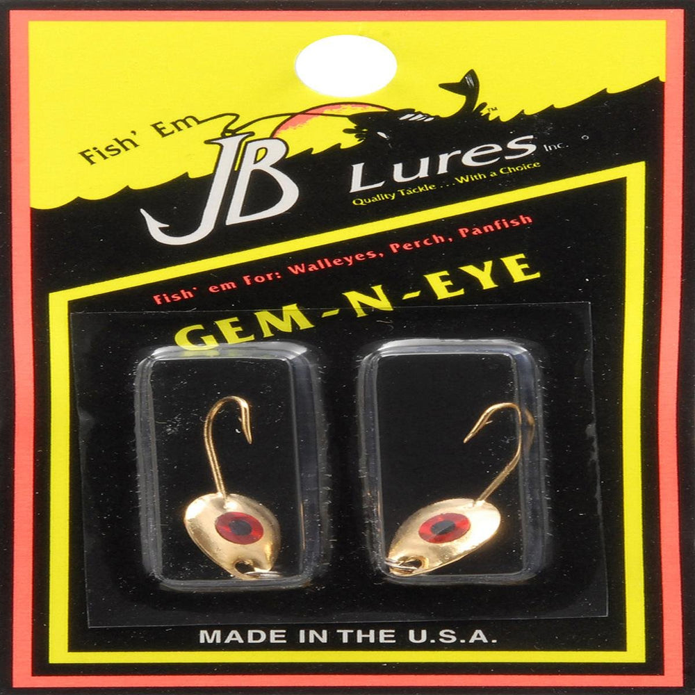 JB Lures GE613AP Gem-N-Eye No.6 Lure in gold for ice fishing presentations.