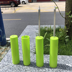 Foldable PVC rod holder assembled for beach fishing