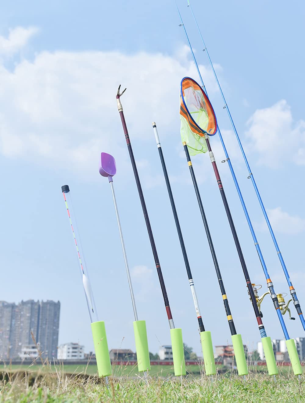 Close-up of reinforced PVC material and galvanized steel drill rod