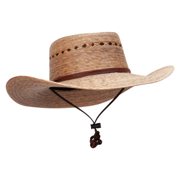 Jeanne Simmons Gambler Dark Palm Braid Hat chin cord keeps secure wear