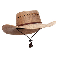 Jeanne Simmons Gambler Dark Palm Braid Hat chin cord keeps secure wear