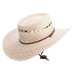 Jeanne Simmons Gambler Dark Palm Braid Hat crown detail shows elastic fit.