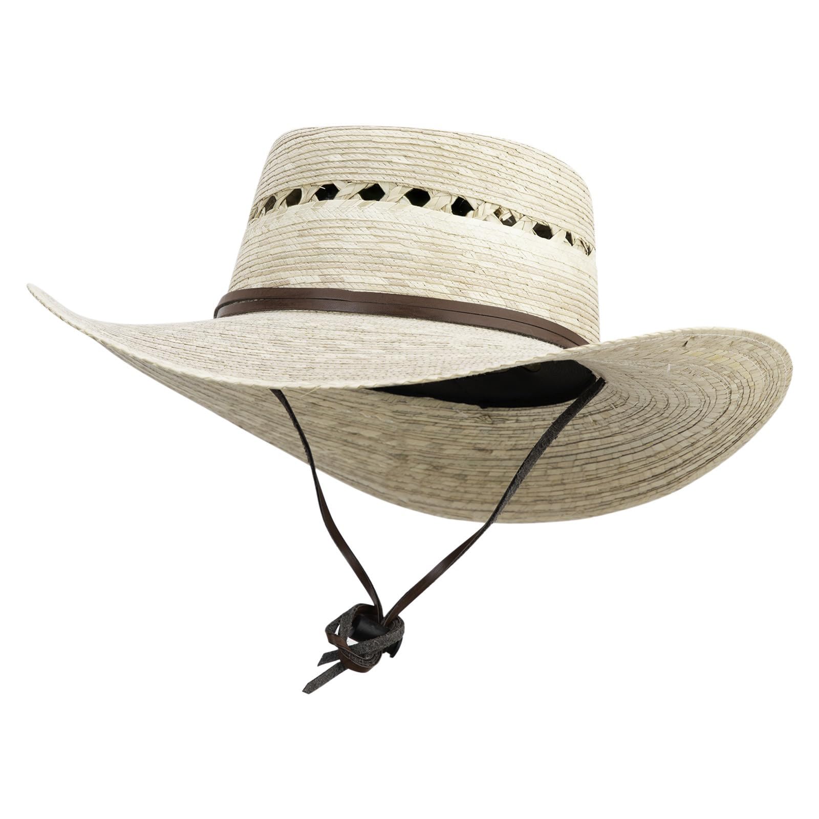 Jeanne Simmons Gambler Dark Palm Braid Hat front view for casual sun protection.